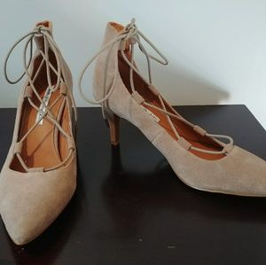 Suede Nude Heels